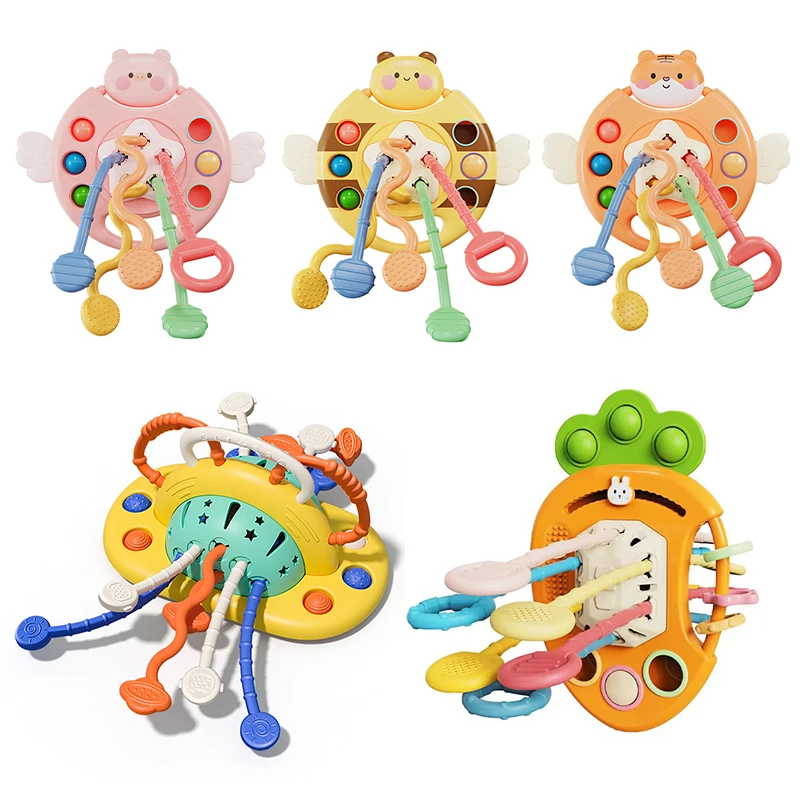 

Baby Rattles Toys Pull String Newborn Sensory Teether Baby Development Games Educational Infant Toys For Babies 0 6 12 Months