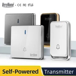 VeryHome | Self-Generating Button Wireless Doorbell Transmitter Accessories Waterproof Self-Powered ZOGIN