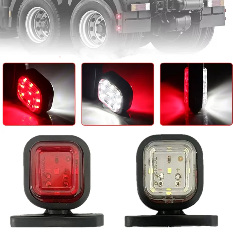 

2PCS LED SIDE LIGHT Square trailer Rear LED Marker Lights Outline LED Clearance TRUCK position Lamp for Camper Lorry Car Lamp