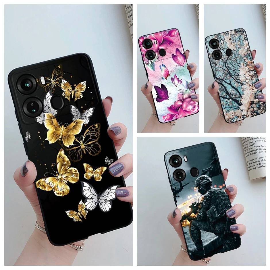 For ITEL P40 Case Cover Butterfly Cartoon Phone Case for Itel P40 P 40 Back Shell Bumper ITELP40 Funda Silicion Soft TPU Coque