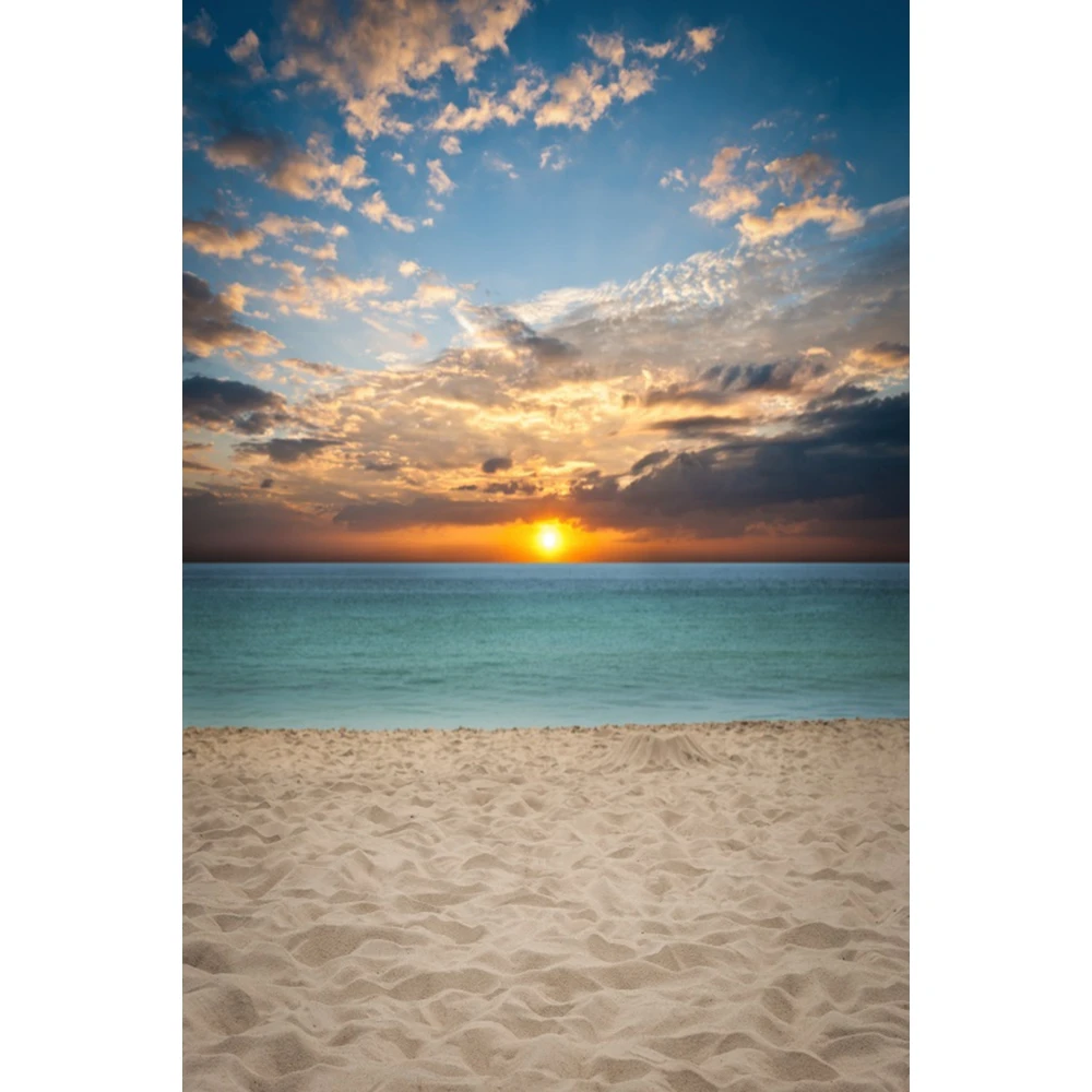 Seaside Beach Backdrop Blue Pure Sea Water Blue Sky White Cloud Birthday Party Wedding Holiday Festival Photography Background