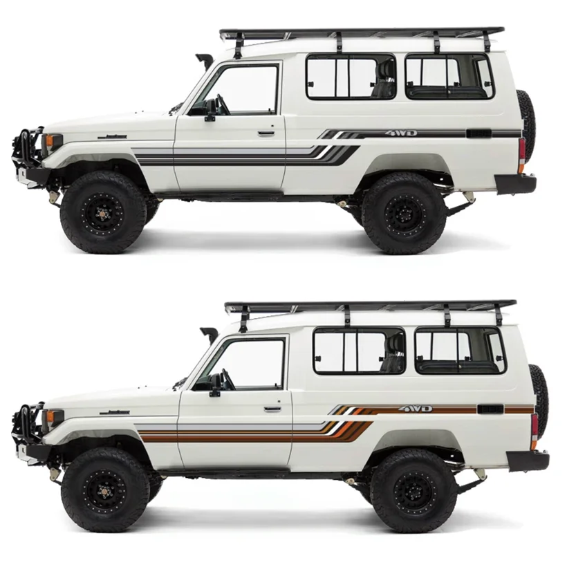 

Sport Off Road 4WD Car Stickers Side Waist line Precut Modified Stripes Decal Vinyl Graphics Wrapping for Land Cruiser 75 LC75