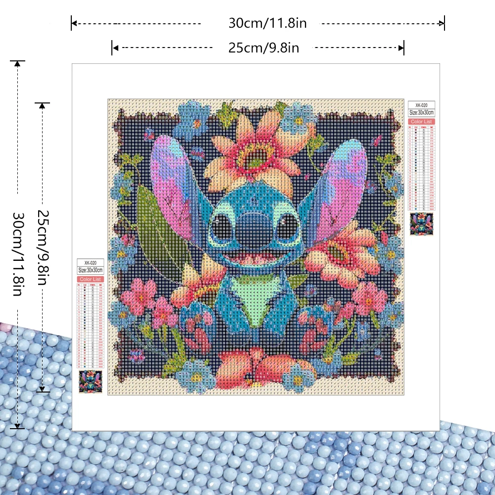 Disney 5D DIY Diamond Painting Cartoon Stitch Flower Full Round Drill Hamdmade Mosaic Home Decoration Gift For Kids