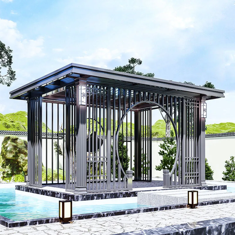 df-Aluminium Gazebos Electric Roof Pergola Outdoor Tent Garden Waterproof Electric Aluminum Pergola Pavilion 3*3 3*4m！