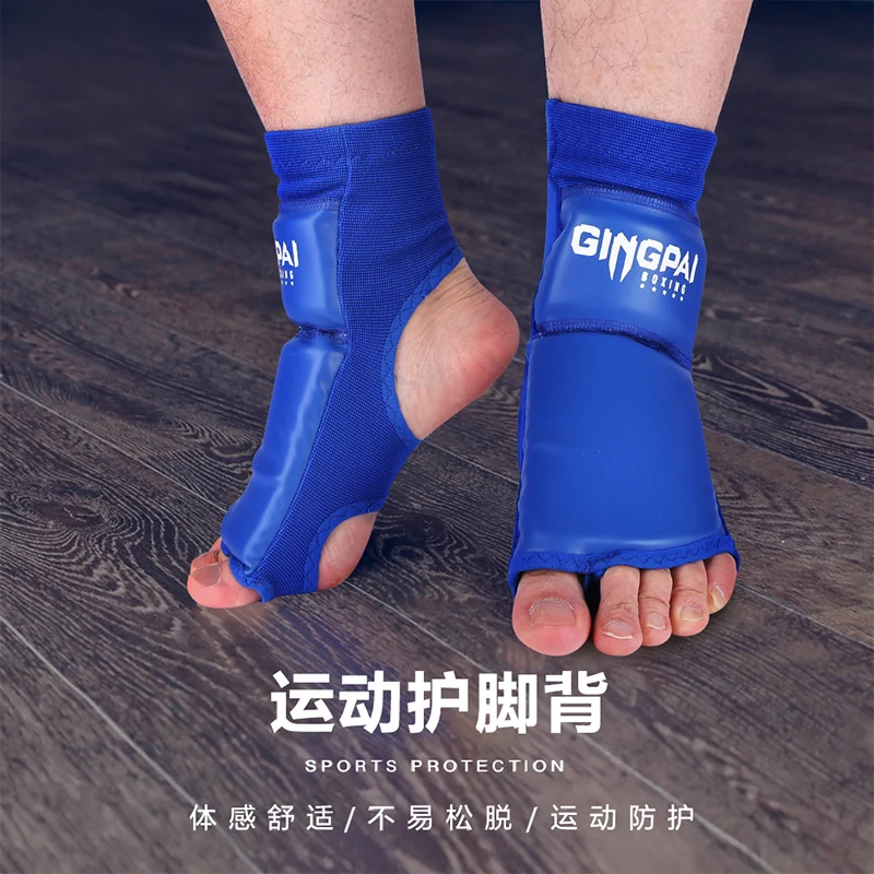 PU Leather Instep Ankle Guard MMA Boxing Muay Thai Foot Guards Feet Protector Martial Arts Wushu Sanda Training Protective Gear