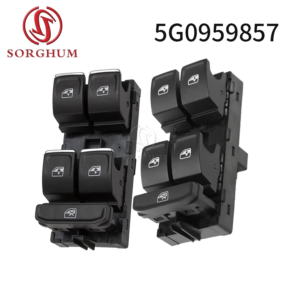 

SORGHUM 5G0959857C 5G0959857D Chrome Master Window Lifter Switch For VW Golf MK7 Passat B8 Tiguan Touran For Seat Leon 5GG959857