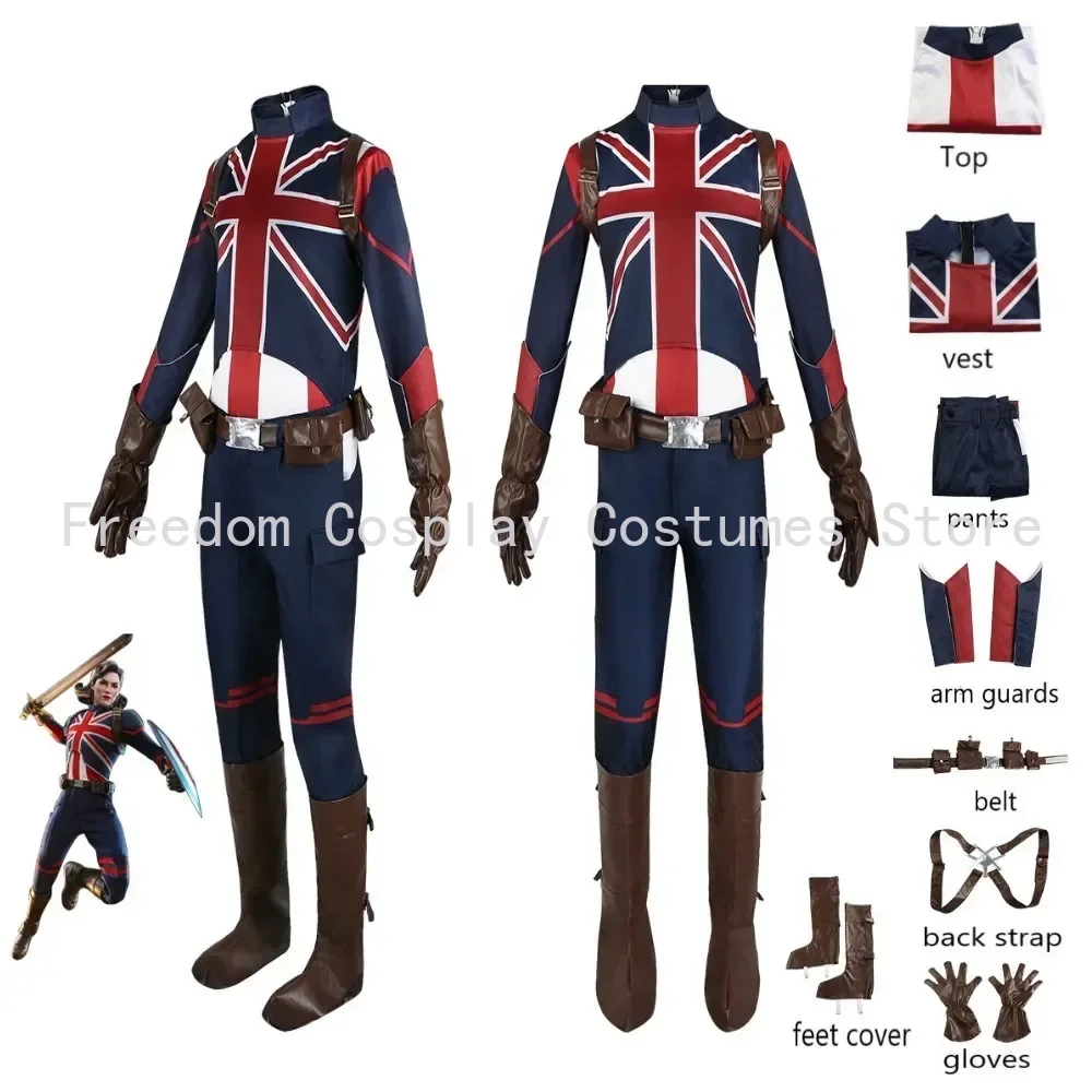 

Carter What If Movie Cosplay Costume British Captain Outfits Halloween Cosplay Carter Battle Clothing