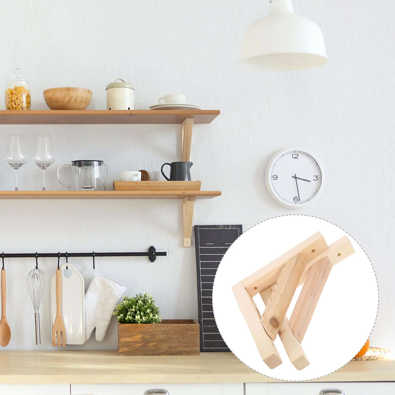 

1Set Floating Wall Shelf Bracket Heavy Duty Triangle Wood Shelf Support Brackets for Books Decorative Items Mounting Bracket