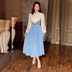 Customized Matching Chiffon Pleat Pattern  Jewel Midi Dresses Prom  High Quality Elegant Fashion Chinese Style Unisex
