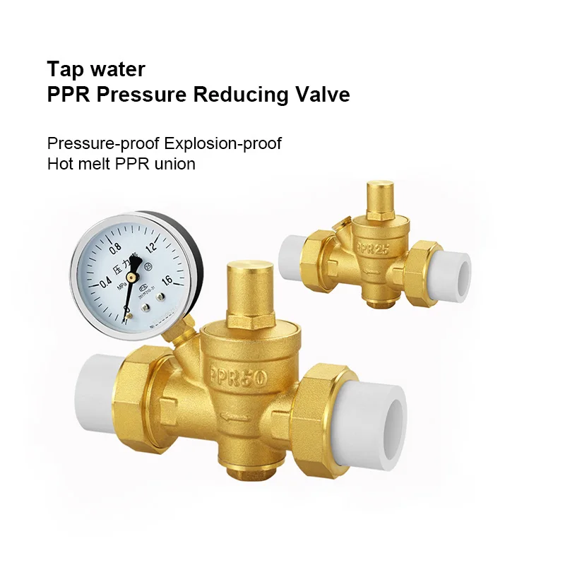 

Adjustable Type Pressure Reducing Valve Brass PPR Hot Melt Reduction Valves Water Heater Household Tap Water Pipeline Gauge