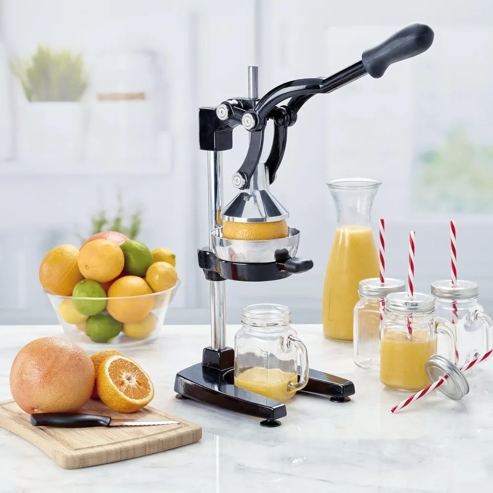 Commercial Juice Press Machine for Oranges Lemons Large Capacity Heavy Duty Cast Iron Manual Juicer