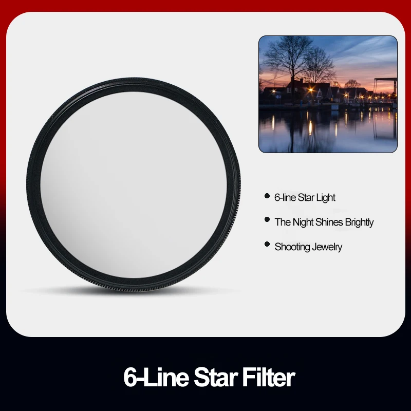 Filtro Macro blanco Soft Focus 6 líneas filtro de estrella lente Blue Streak 4x Primer plano para Cannon Nikon Sony accesorio de cámara