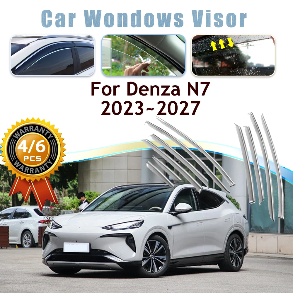 

Car Window Visors For BYD Denza N7 2023 2024 2025 2026 2027 Rain Sun Snow Side Guard Deflector Ventilation Vent Auto Accessories