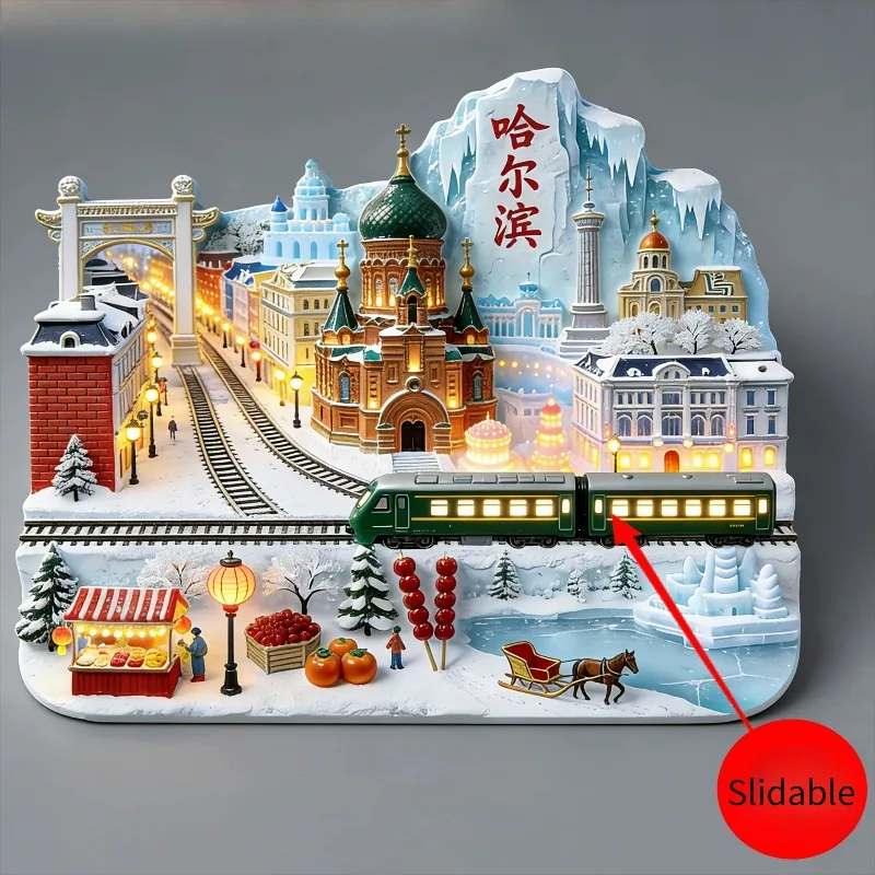 China Travel Souvenirs Beijing Metal Fridge Magnets Xi An Harbin Tianjin Quanzhou Hangzhou Shenzhen Fridge Stickers Gifts