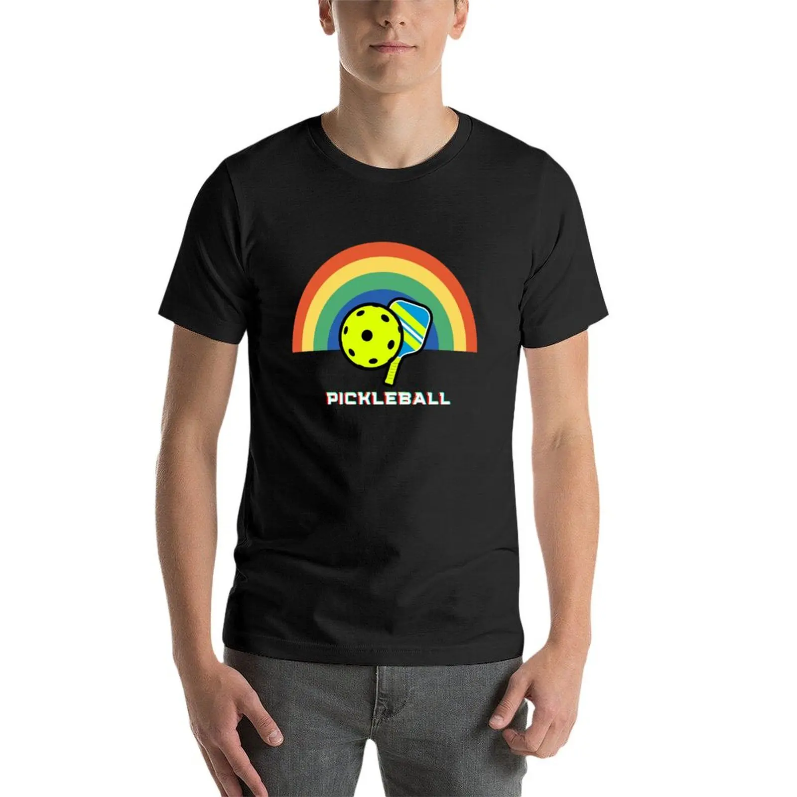 Pickleballand Regenboog T-Shirt Zomerkleding Douane Zwaar Gewicht T-Shirts Voor Mannen