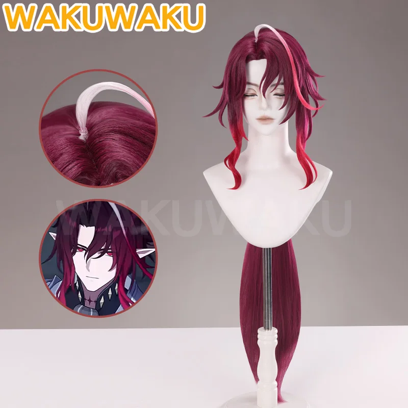 IN STOCK Noy Cosplay Wig Game Genshin Impact WakuWaku Men Red Long Hair Halloween Noy Cosplay Wig