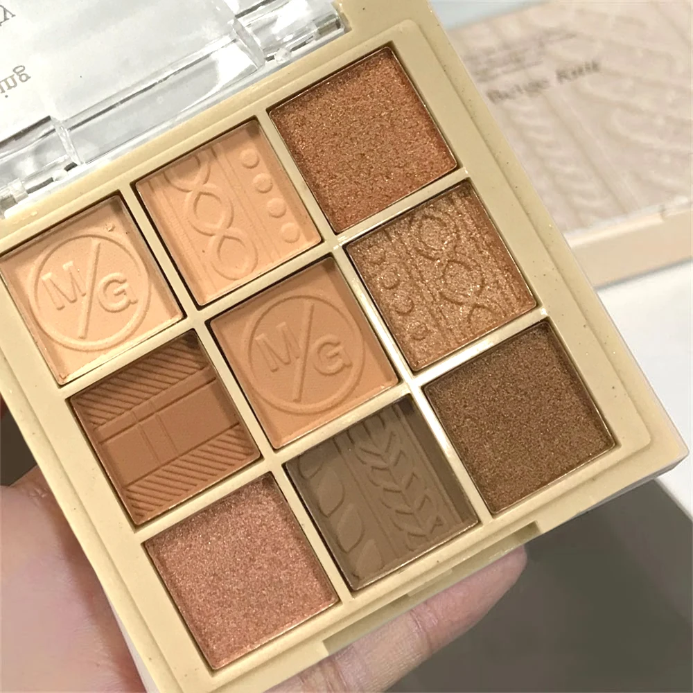 Paleta Cieni do Powiek 9 Kolorów Nude Brokat Perłowy Długotrwały Koreański Styl Uroczy Makijaż Oczu Kosmetyki Perłowe Brokatowe Odcienie