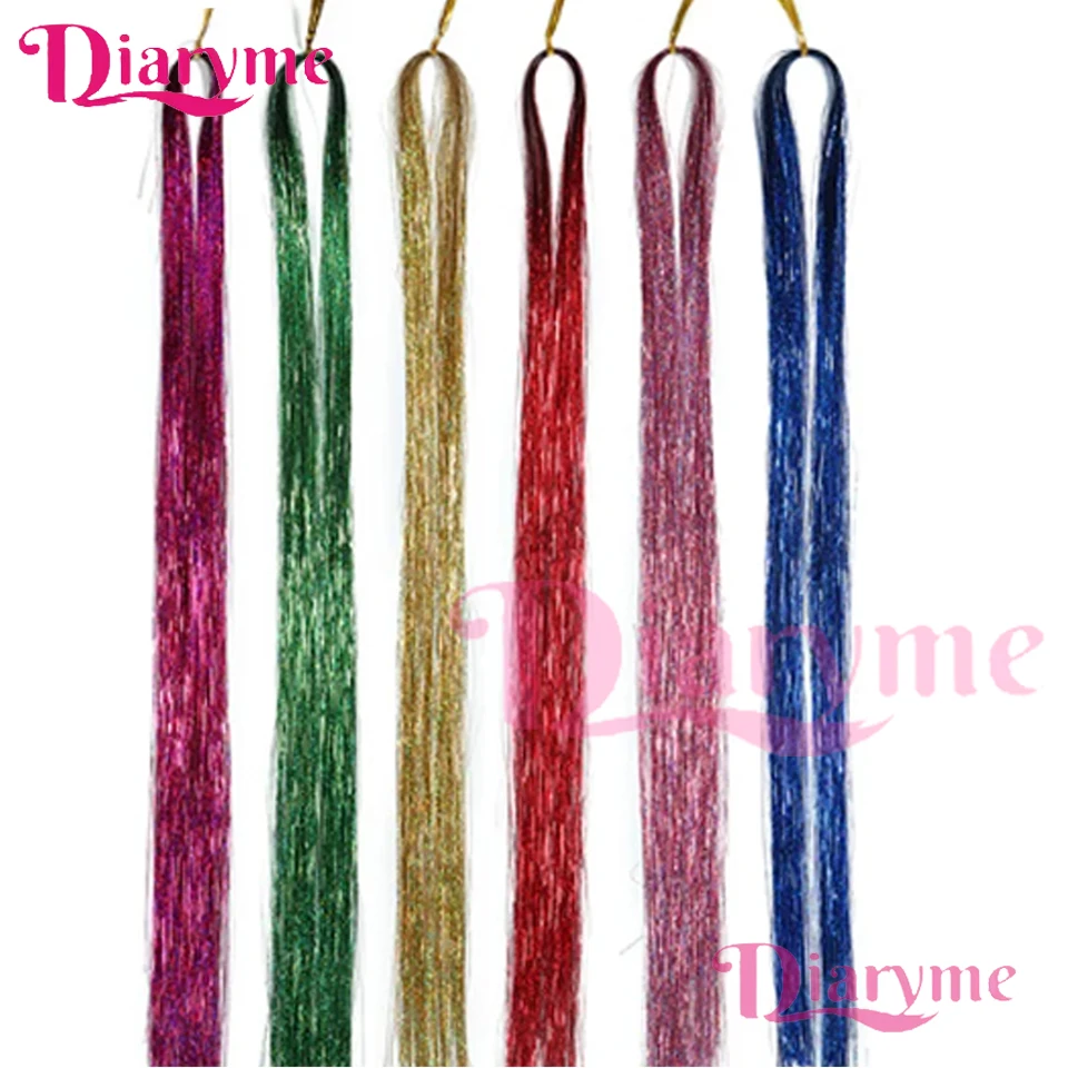 120 سنتيمتر قوس قزح الملونة لامعة الحرير إكسسوارات الشعر المرأة مضفر اكسسوارات وصلات شعر شرائط الترتر الزخرفية #4