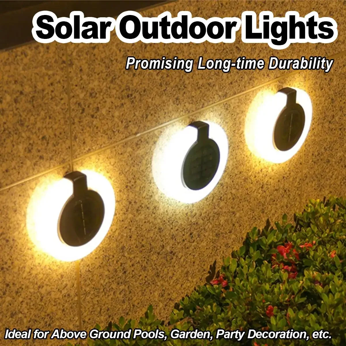 

GEFENSILed Solar Waterproof Atmosphere Light Fence Lights Outdoor Powered Stairs Deck Lighting Foldable For Step Yard Ip65 Patio