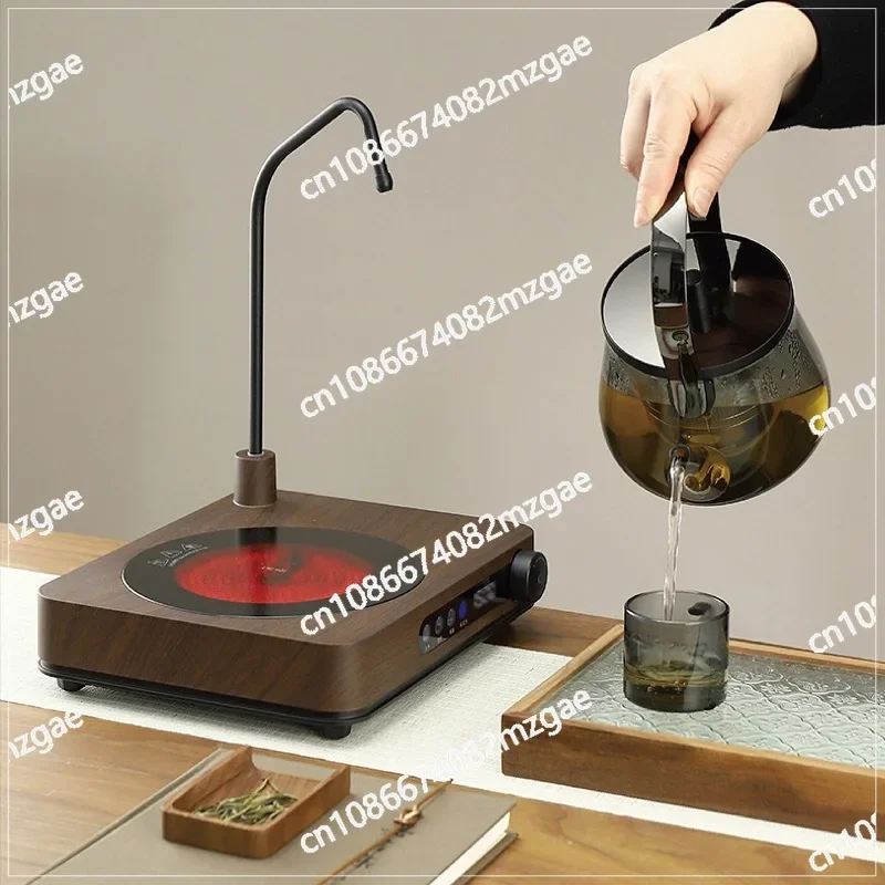 1500W Electric Ceramic Stove Smart Tea Making Machine Auto Water Supply Induction Cooker Water Pumping Glass Kung Fu Tea Stove