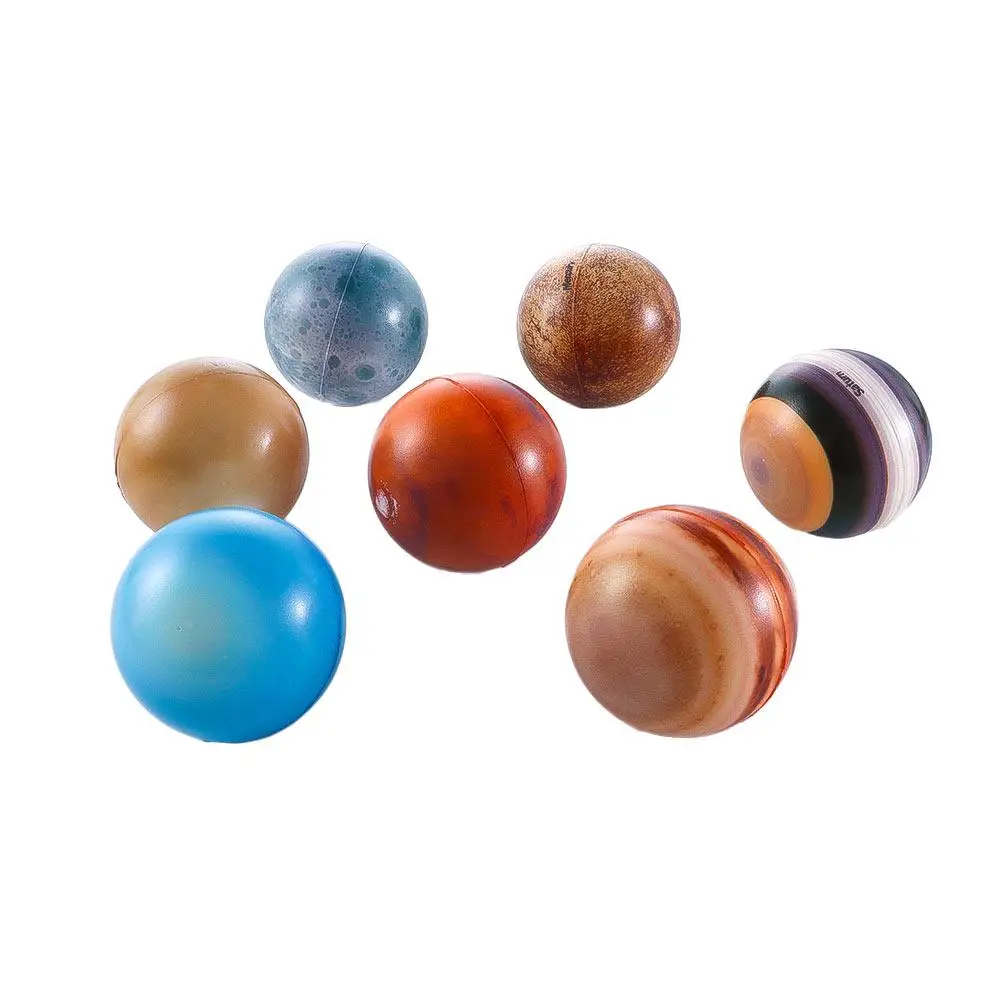 6.3cm bola colorida brinquedo bola saltitante sistema solar esponja bola globo da terra bola impressão estrela bola oito planetas lua estrela bola