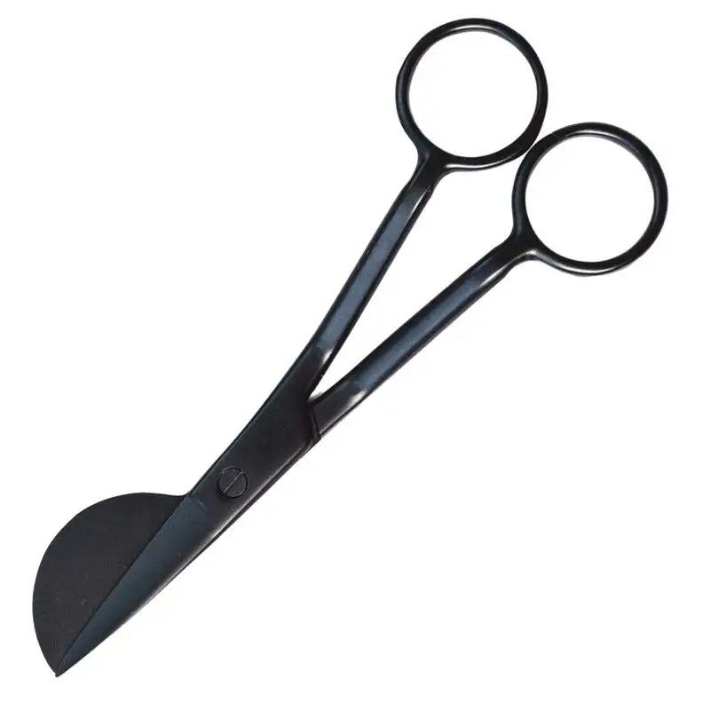 Duckbill Scissors com alça angular, Applique Scissors, Edge Shaped Paddle, Ergonomicamente Projetado