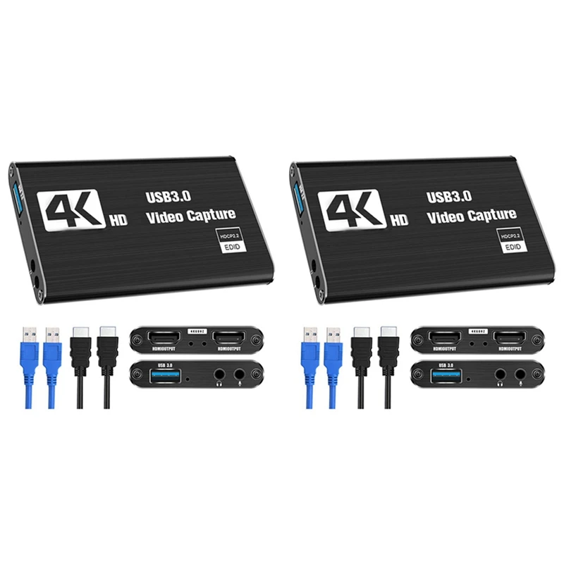 

2X Video Capture Card, Switch Capture Card For Switch, 4K 1080P 60FPS For Streaming Video Recording For PS4/DSLR/Camera