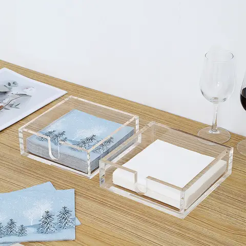 ที่วางผ้าเช็ดปากบาร์ที่วางผ้าเช็ดปากค็อกเทลทำจากอะคริลิคใสสำหรับที่วางผ้าเช็ดปากเครื่องดื่มทันสมัย