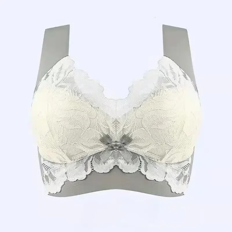 Plus Size Underwear Seamless Bras Large Lace Wireless Women Vest Backless Tops Push Up Unwired Bra Without Bones Plus Underwear