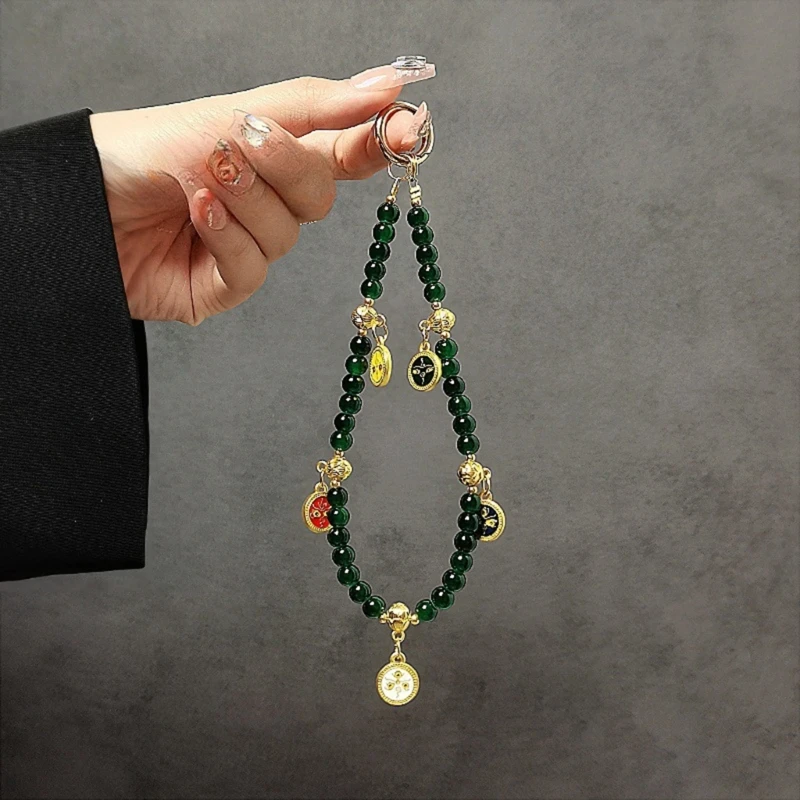 

K0EA Портативный ремешок для телефона с пятью богами и бисером для повседневного использования, безопасное крепление на запястье