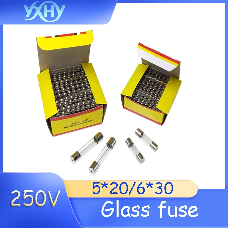 100pcs/box 5*20/6*30 Glass Fuses / Fuse 250V 1A/2A/3A/4A/5A/6A/8A/10A/0.1A-25A