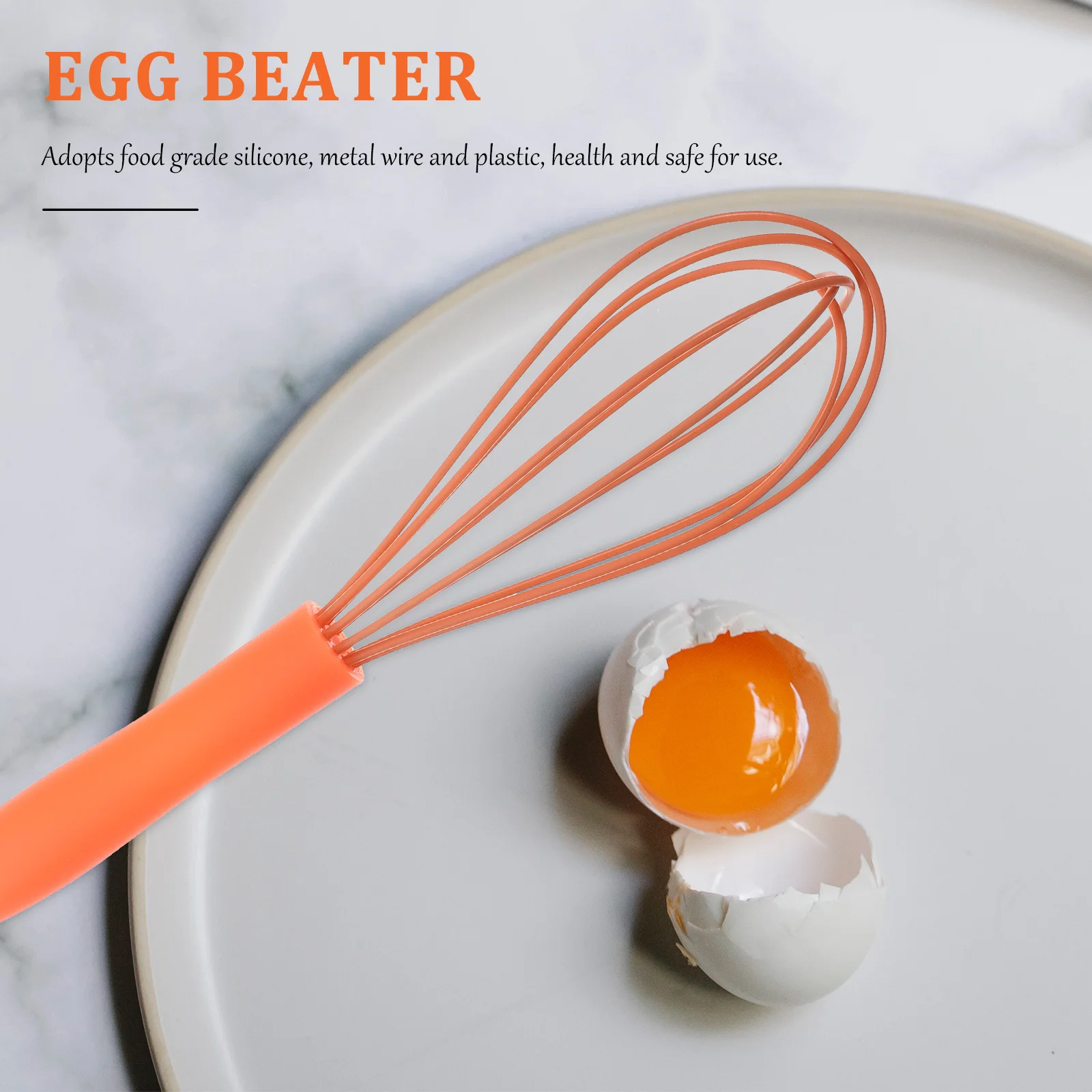 

10 Inches Silicone Whisk Non-Slip Handle Egg Frother For Beating Eggs Stirring Batter Whipping Cream Kitchen Utensil Lightweight