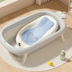 Newborn Baby Temperature Sensing Bath Seat Baby Bathtub Anti Slip Mat for Babies Folding Bath Bed Holder Infants Care Items 2024
