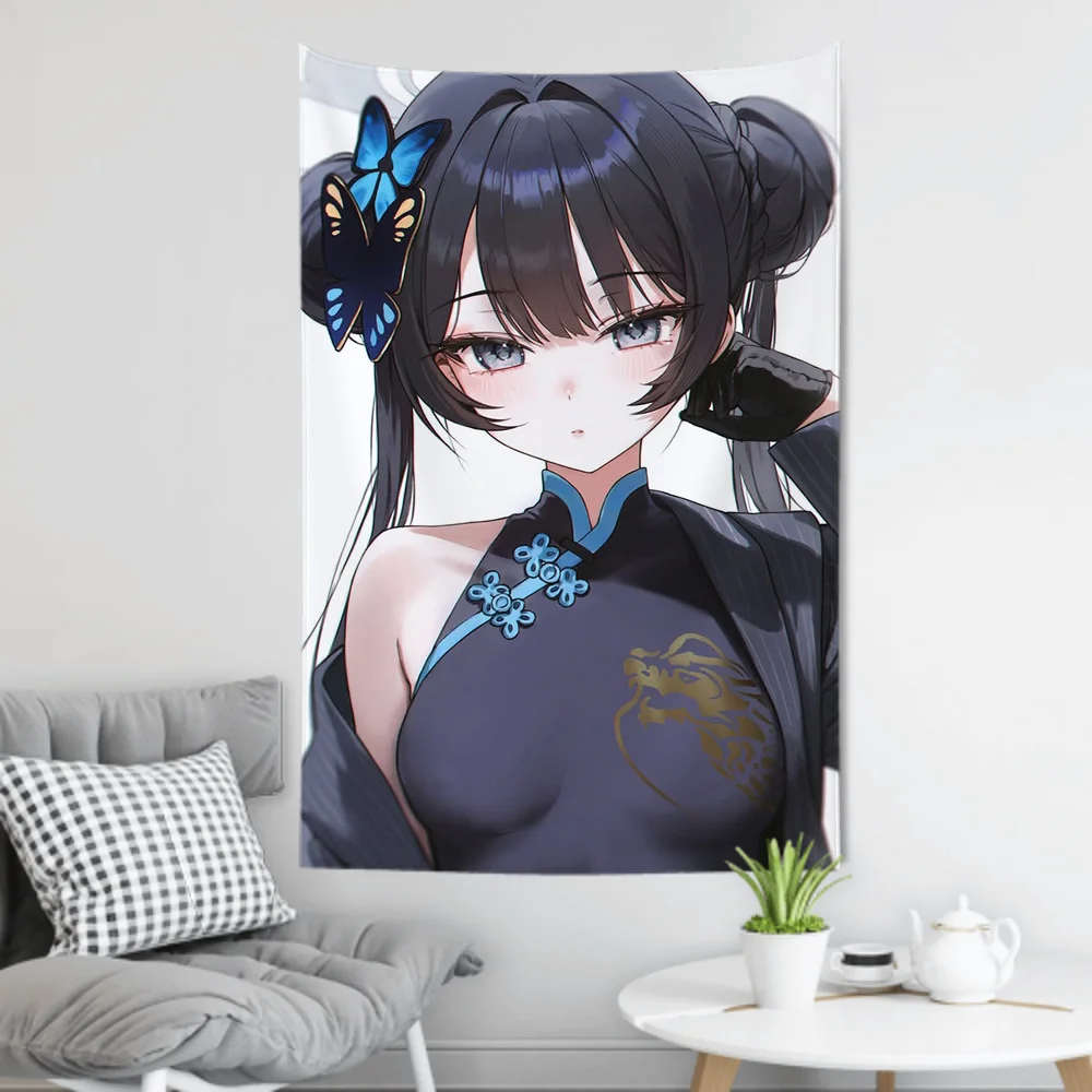 Kisaki Anime Spiele Blau Archiv Tapisserie Zimmer Dekor Wand Tuch Party Hängen Hintergrund Zimmer Dekor Baby Zimmer