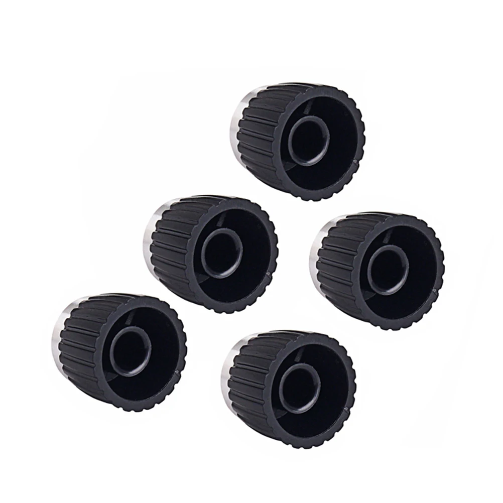 

5Pcs Great Tool Guitar Bass Amp Replacment Knobs for Control Amplifier Effect Pedal Black Silver Knobs Amp Effect Pedal