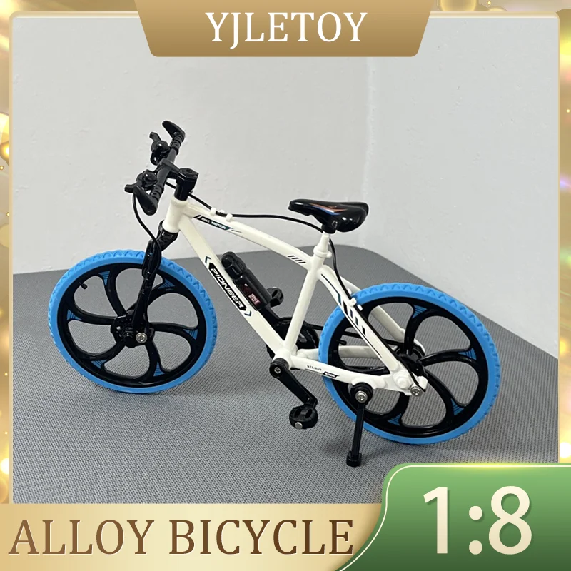 1:8 Model Alloy Biycle Diecast Adult Simulation Mountain Finger Racing Blue Miniature Bike  Boys Toys