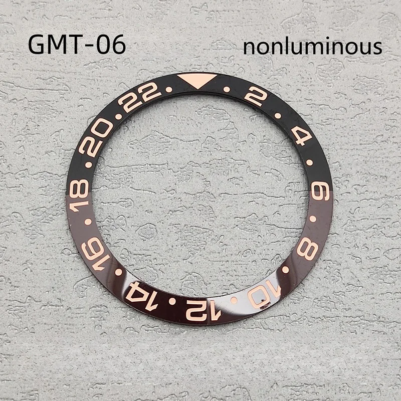 38mm Sloped Pepsi Sprite GMT Ceramic Bezel Insert for Seiko Mod Mens Watch Replace Watch Bezel Inserts