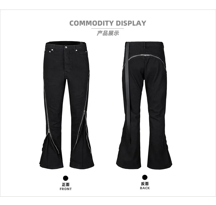 MIJKO Jeans Harajuku Sashes Zipper Decorate Vibe Style Cargo Pants for Men High Street Straight Casual Baggy Oversized Unisex