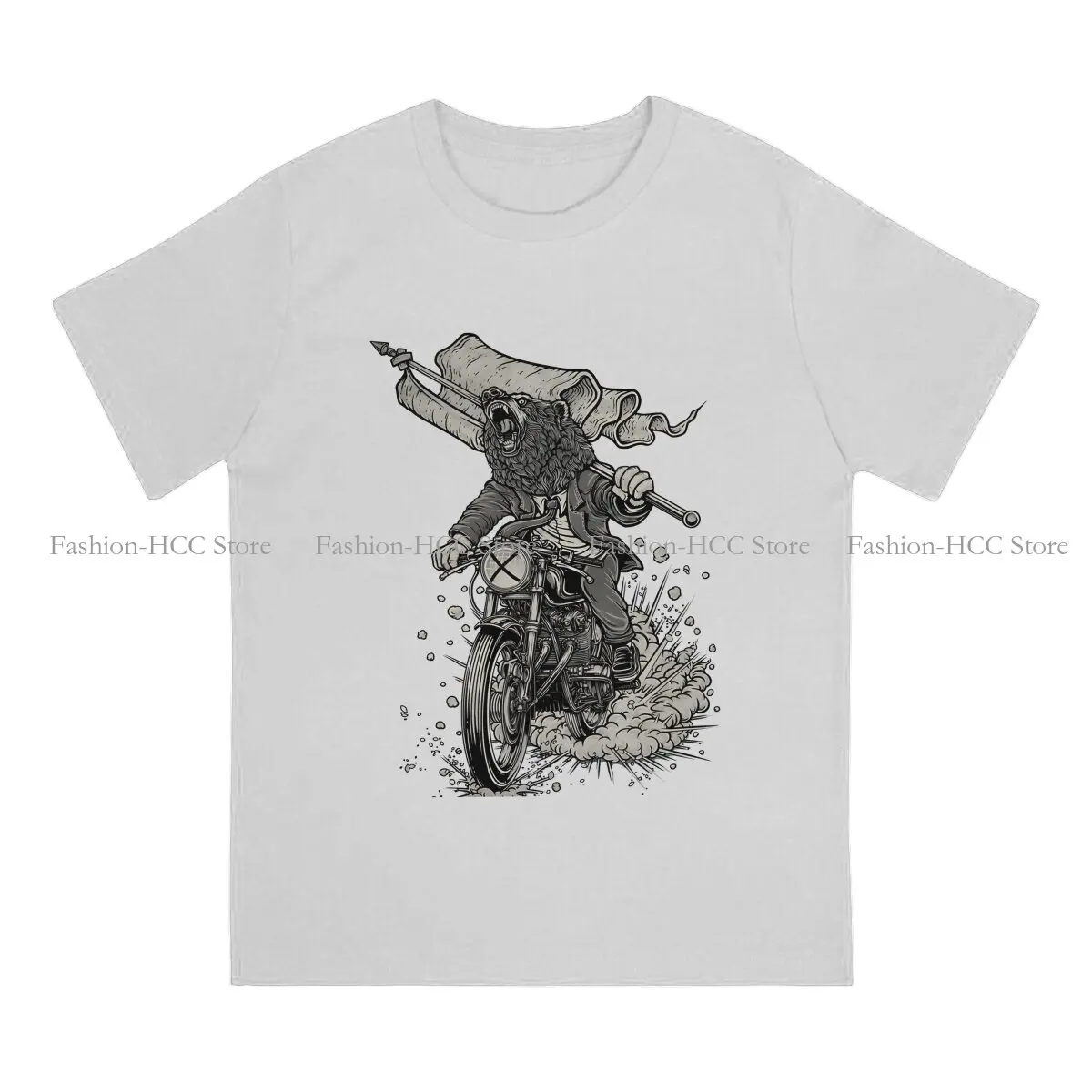 Teddy Bear Polyester TShirts Cafe Racer Bear Biker Burnout Distinctive Homme T Shirt New Trend Clothing