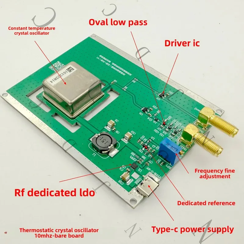 10M OCXO Board Constant Temperature Oscillator 10MHz Sine Wave Output Low-Pass