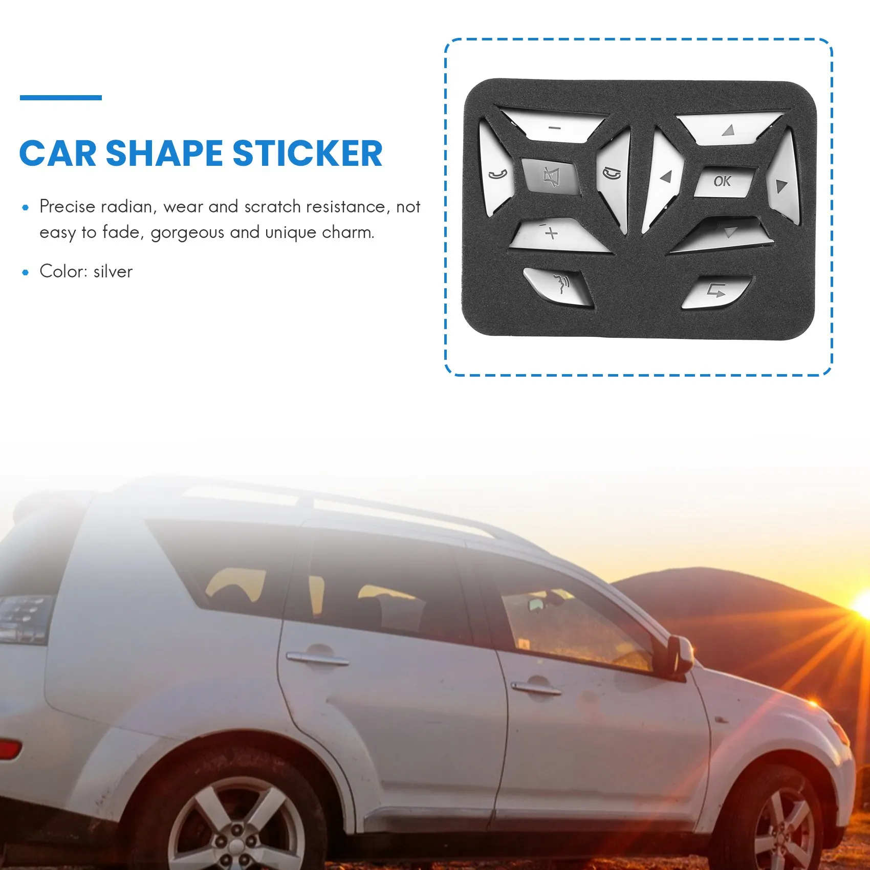 A01K-Steering Wheel Button Switch Trim Cover Sticker For Mercedes Benz A B C E Ml Gl Cla Gla Glk Sl Slk Class W176 W246 W212 W20