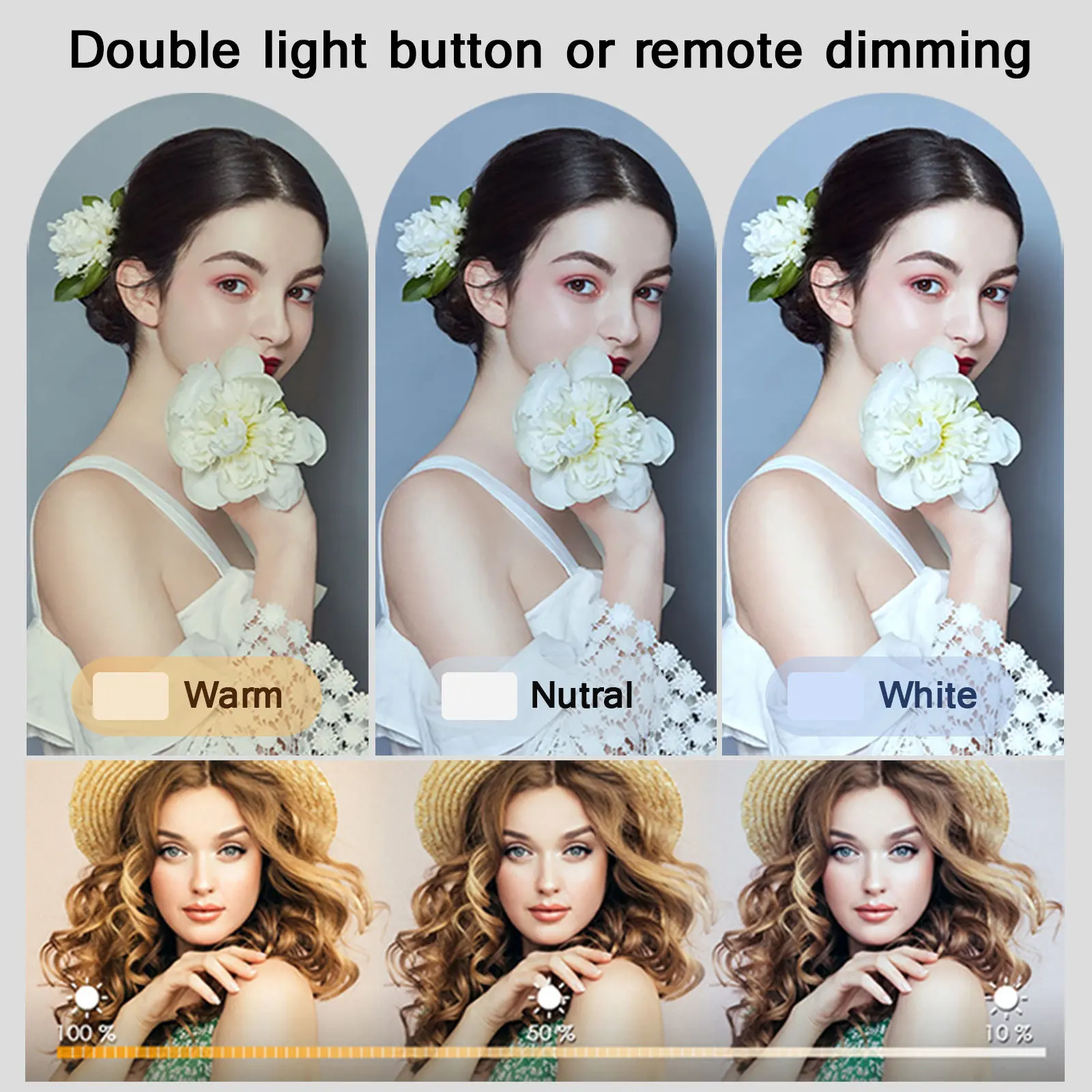 LED Selfie Ring Light Phone Stand With Folding Arm Circle Fill Light Dimmable Tripod Photography RingLight For YouTobe Streaming