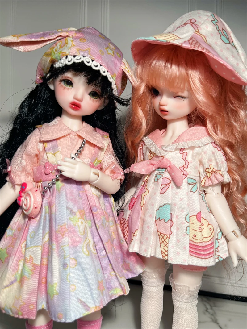 BJD doll clothes for 1/6 size YOSD cute rainbow color dress set Bjd Doll Clothes 1/6 doll accessories