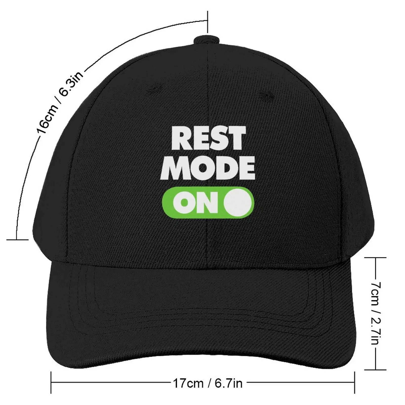 Rest Mode ON Funny Saying Baseball Cap Big Size Hat dad hat Golf Hat Man fishing Mens Hats Women's