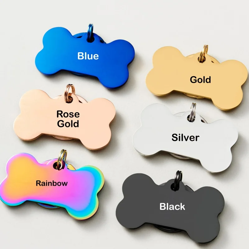 Custom Bone Pet ID Tag Personalised Dog Tag with Name Cute Practical Collar-Friendly Suitable for Puppies Or Dogs
