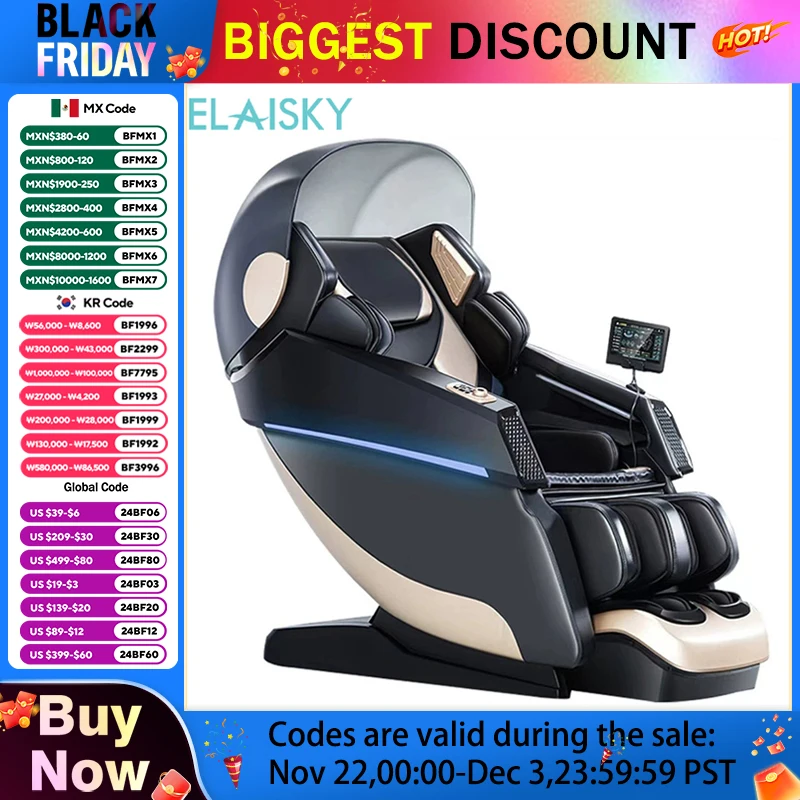 Electric Home Massage Chair SL Rail Fixed-Point Massage Full Body Chair Multi Functional Whole Body Airbags Zero Gravity Relax