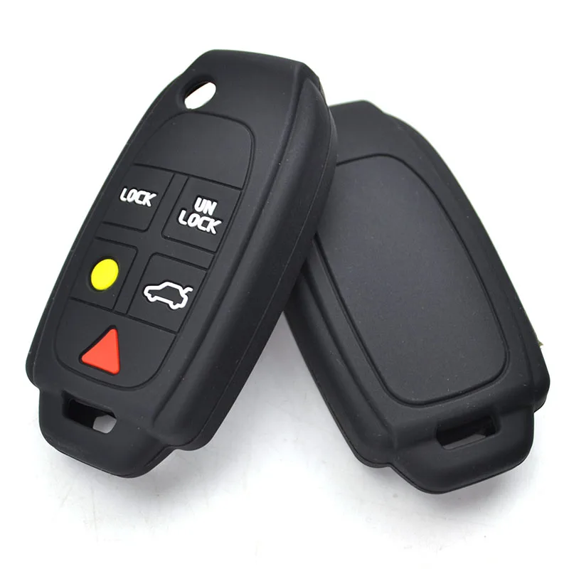 For Volvo XC90 S80 XC70 S60 V70 Silicone Remote Flip Key Case Fob Shell Cover Skin Holder 5 Button