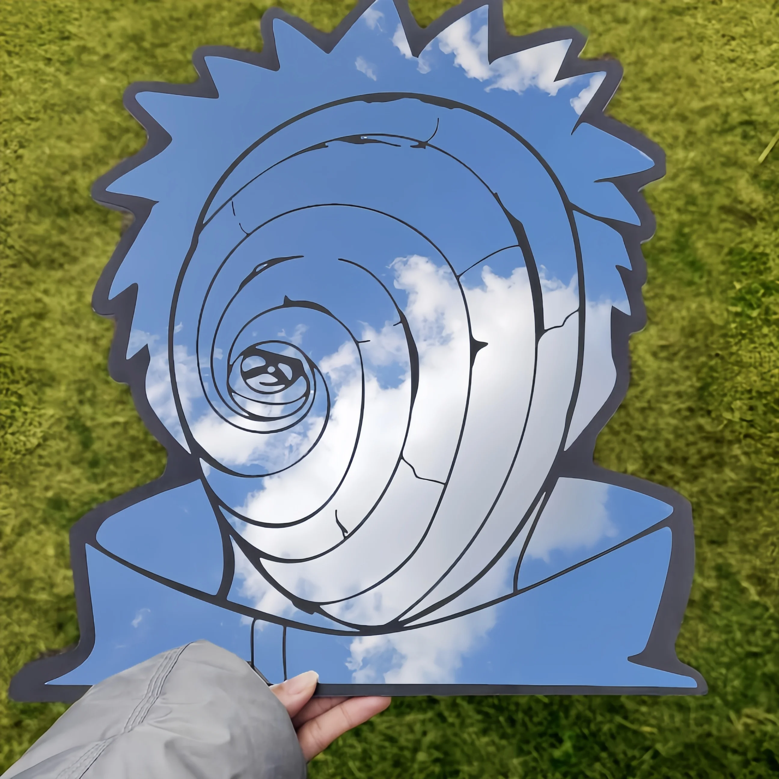 

Tobi Kakashi Anime Mirror 15" x 13" Handmade Irregular Shape Mirror Art Aesthetic Wall Decor for Gamer Room Kids Gift