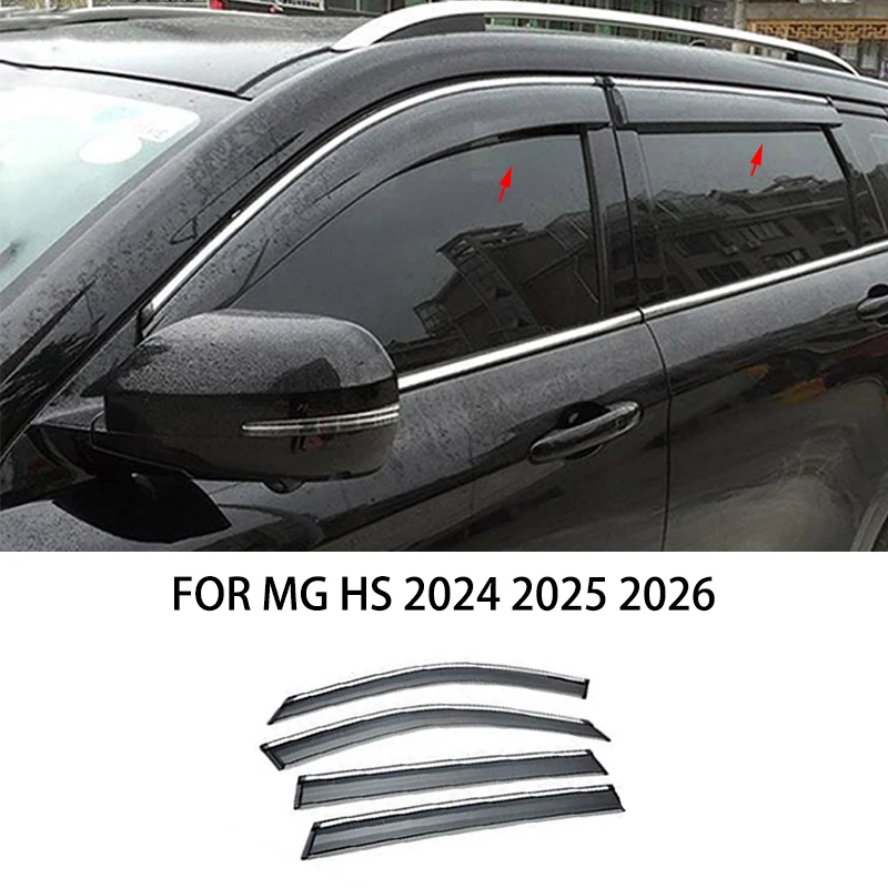 

Car accessories FIT FOR MG HS 2024 2025 2026 ABS black waterproof Door Window Visor Vent Shades Sun Rain Guard