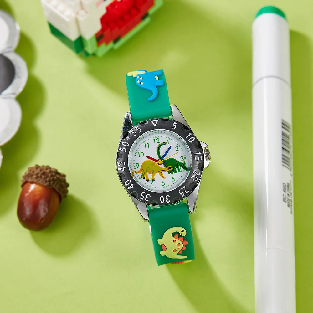 Cartoon dinosaur animal children's watch boy student sports quartz watch birthday or holiday gift electronic watch